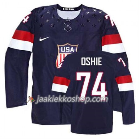 Reebok Nainen NHL Premier Olympic-USA Team Pelipaita T. J. Oshie #74 Vieras Musta Paita