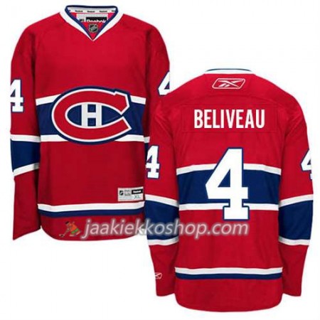 Reebok Miehille NHL Montreal Canadiens Pelipaita Jean Beliveau #4 Koti Punainen
