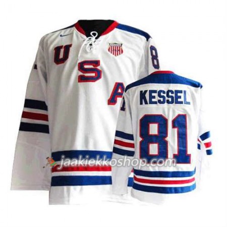 Reebok Miehille NHL Premier Olympic-USA Team Pelipaita Phil Kessel #81 Valkoinen Paita