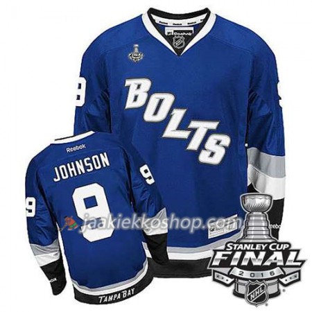 Reebok NHL Tampa Bay Lightning Pelipaita Tyler Johnson #9 Sininen Kolmas 2016 Stanley Cup