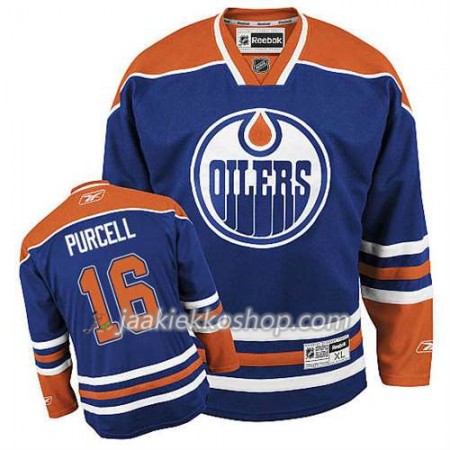 Reebok Miehille NHL Edmonton Oilers Pelipaita Teddy Purcell #16 Koti Sininen