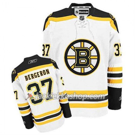 Reebok Miehille NHL Boston Bruins Pelipaita Patrice Bergeron #37 Vieras Valkoinen