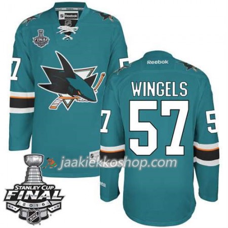 Reebok NHL San Jose Sharks Pelipaita Tommy Wingels #57 Teal Koti 2016 Stanley Cup