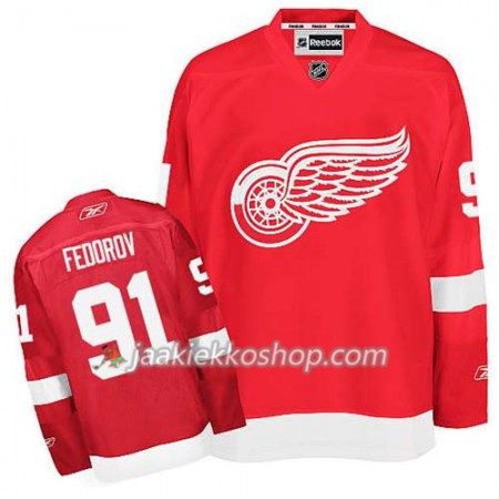 Reebok Miehille NHL Detroit Red Wings Pelipaita Sergei Fedorov #91 Koti Punainen