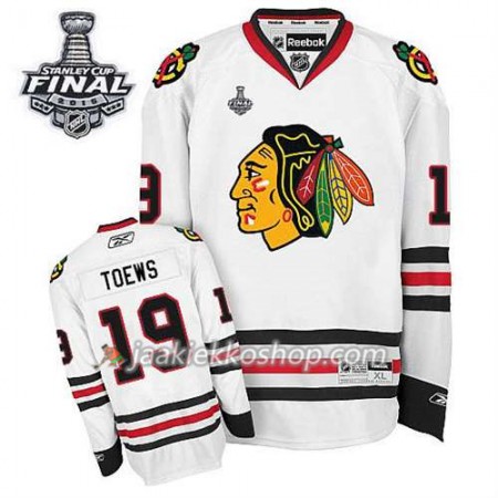 Lapsille NHL Chicago Blackhawks Pelipaita Jonathan Toews #19 Vieras Valkoinen 2015 Stanley Cup