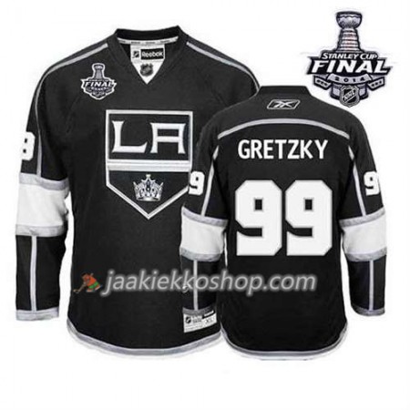 Reebok Miehille NHL Los Angeles Kings Pelipaita Wayne Gretzky #99 Koti Musta 2014 Stanley Cup