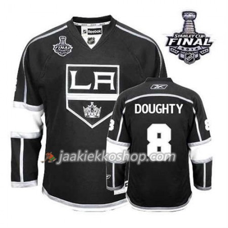 Reebok Miehille NHL Los Angeles Kings Pelipaita Derek Stepan #8 Koti Musta 2014 Stanley Cup