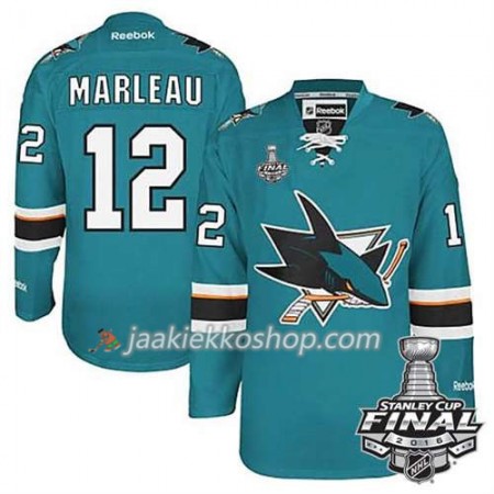 Reebok NHL San Jose Sharks Pelipaita Patrick Marleau #12 Teal Koti 2016 Stanley Cup
