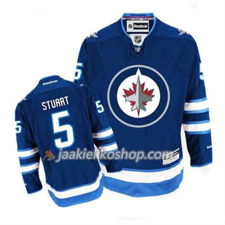 Reebok Miehille NHL Winnipeg Jets Pelipaita Mark Stuart #5 Koti Sininen