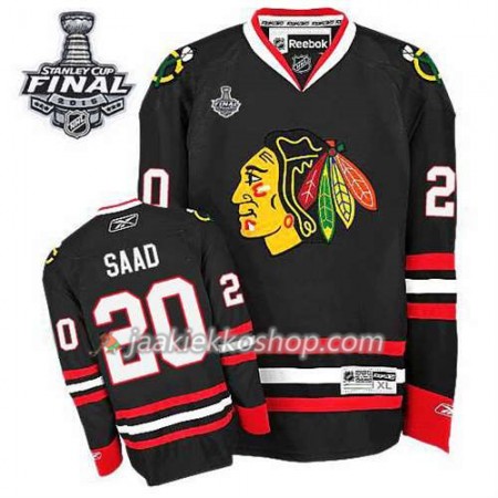 Lapsille NHL Chicago Blackhawks Pelipaita Brandon Saad #20 Kolmas Musta 2015 Stanley Cup