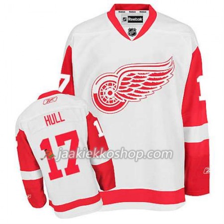 Reebok Miehille NHL Detroit Red Wings Pelipaita Brett Hull #17 Vieras Valkoinen