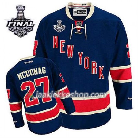 Reebok Miehille NHL New York Rangers Pelipaita Ryan McDonagh #27 Kolmas Sininen 2014 Stanley Cup