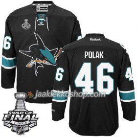 Reebok NHL San Jose Sharks Pelipaita Roman Polak #46 Musta Kolmas 2016 Stanley Cup