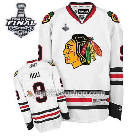Lapsille NHL Chicago Blackhawks Pelipaita Bobby Hull #9 Vieras Valkoinen 2015 Stanley Cup