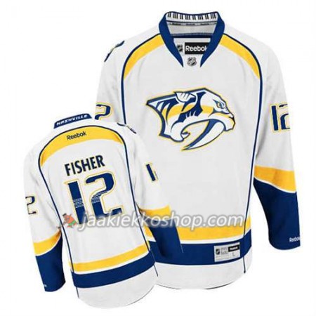 Reebok Miehille NHL Nashville Predators Pelipaita Mike Fisher #12 Vieras Valkoinen