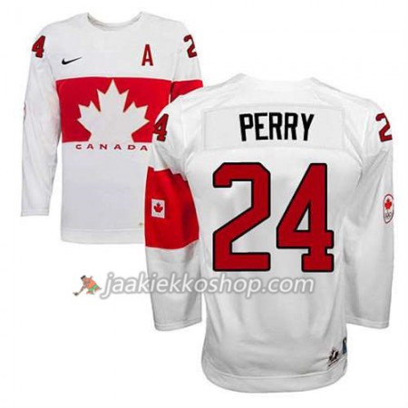 Reebok Miehille NHL Premier Kanada Team Pelipaita Corey Perry #24 Koti Valkoinen Paita