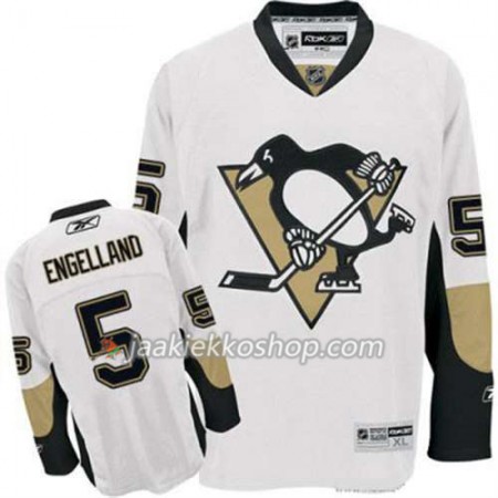 Reebok Miehille NHL Pittsburgh Penguins Pelipaita Deryk Engelland 5 Valkoinen Vieras