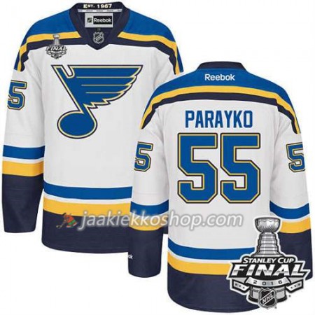Reebok NHL St. Louis Blues Pelipaita Colton Parayko #55 Valkoinen Vieras 2016 Stanley Cup