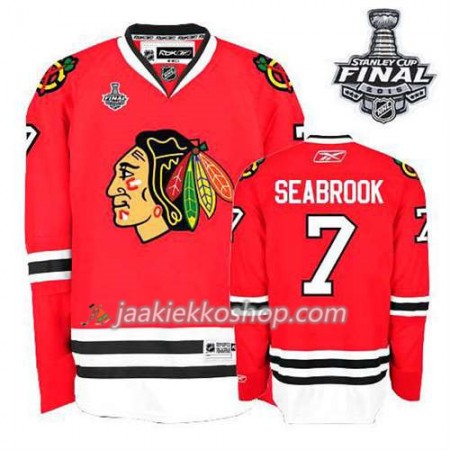 Reebok Nainen NHL Chicago Blackhawks Pelipaita Brent Seabrook #7 Koti Punainen 2015 Stanley Cup