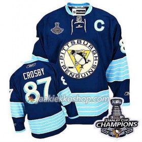 Reebok NHL Pittsburgh Penguins Pelipaita 2016 Stanley Cup Champions Sidney Crosby Premier Finals #87 Sininen