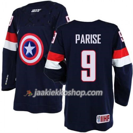Reebok Miehille NHL Premier Olympic-USA Team Pelipaita Zach Parise #9 Sininen Paita