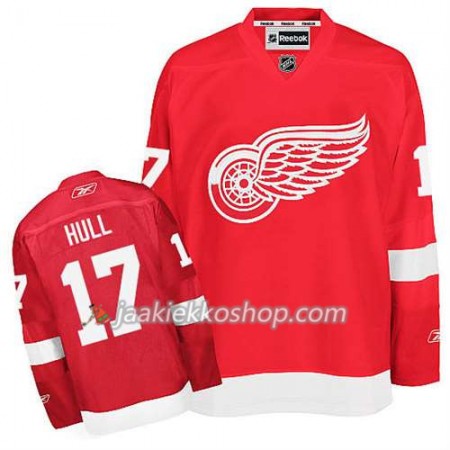 Reebok Miehille NHL Detroit Red Wings Pelipaita Brett Hull #17 Koti Punainen