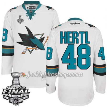 Reebok NHL San Jose Sharks Pelipaita Tomas Hertl #48 Valkoinen Vieras 2016 Stanley Cup