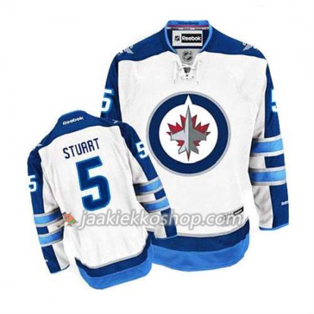 Reebok Miehille NHL Winnipeg Jets Pelipaita Mark Stuart #5 Vieras Valkoinen