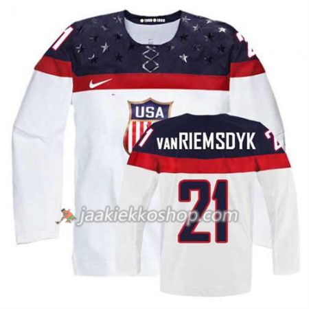 Reebok Nainen NHL Premier Olympic-USA Team Pelipaita James van Riemsdyk #21 Koti Valkoinen Paita