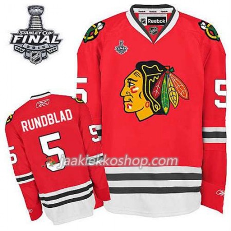 Reebok Miehille NHL Chicago Blackhawks Pelipaita Daniel Carcillo #5 Koti Punainen 2015 Stanley Cup