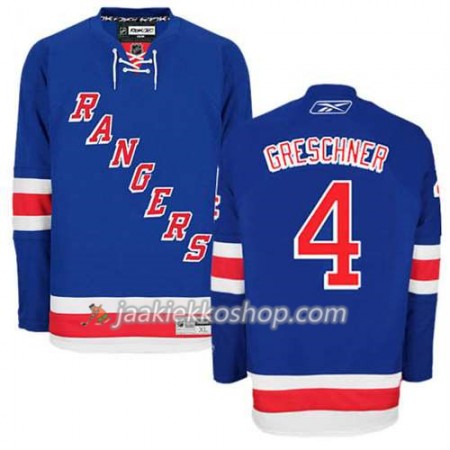 Reebok Miehille NHL New York Rangers Pelipaita Ron Greschner #4 Koti Sininen