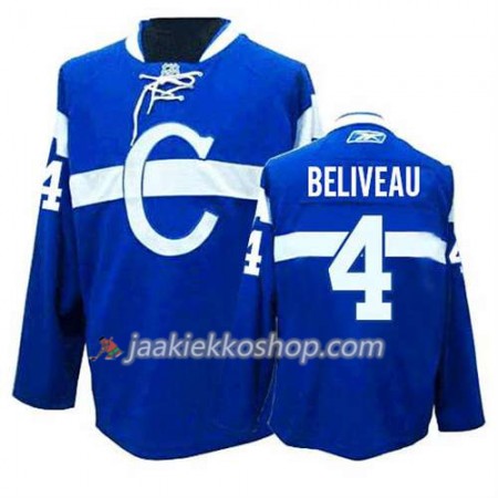 Reebok Miehille NHL Montreal Canadiens Pelipaita Jean Beliveau #4 Kolmas Sininen