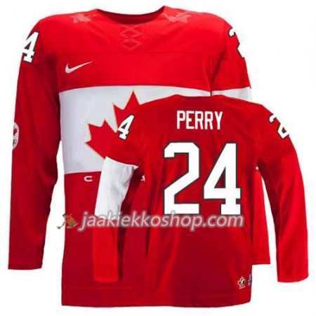 Lapsille NHL Premier Kanada Team Pelipaita Corey Perry #24 Vieras Punainen Paita