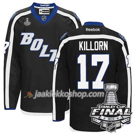 Reebok NHL Tampa Bay Lightning Pelipaita Alex Killorn #17 Musta Kolmas 2016 Stanley Cup