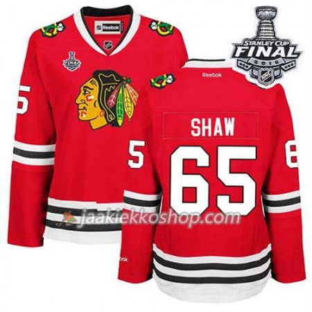 Reebok Nainen NHL Chicago Blackhawks Pelipaita Andrew Shaw #65 Koti Punainen 2015 Stanley Cup