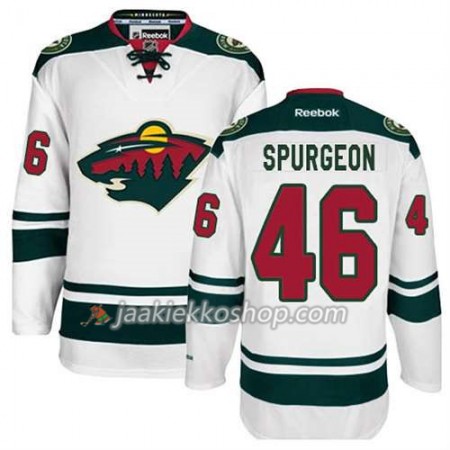Reebok Miehille NHL Minnesota Wild Pelipaita Jared Spurgeon #46 Vieras Valkoinen