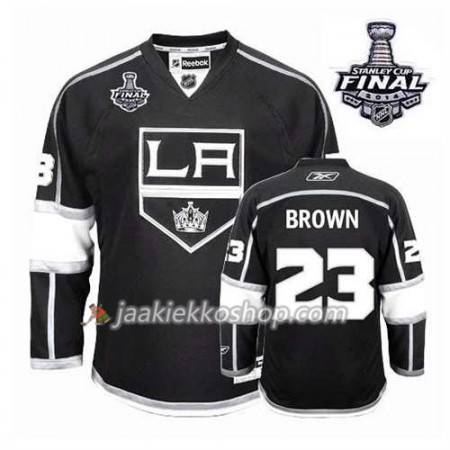 Reebok Miehille NHL Los Angeles Kings Pelipaita Drew Doughty #23 Koti Musta 2014 Stanley Cup