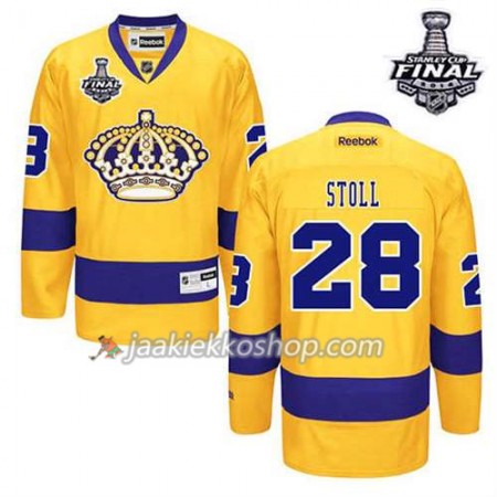 Reebok Miehille NHL Los Angeles Kings Pelipaita Henrik Lundqvist #28 Kolmas Kulta 2014 Stanley Cup