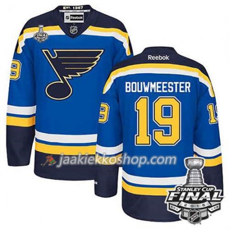 Reebok NHL St. Louis Blues Pelipaita Jay Bouwmeester #19 Sininen Koti 2016 Stanley Cup