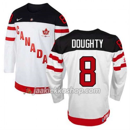 Reebok Miehille NHL Premier Kanada Team Pelipaita Drew Doughty #8 100th Anniversary Valkoinen Paita