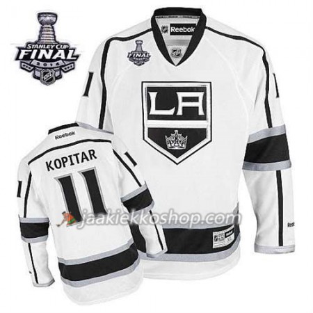 Reebok Miehille NHL Los Angeles Kings Pelipaita Anze Kopitar #11 Vieras Valkoinen 2014 Stanley Cup