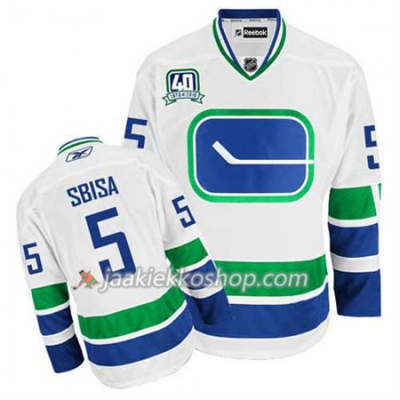 Reebok Miehille NHL Vancouver Canucks Pelipaita Luca Sbisa #5 Kolmas Valkoinen