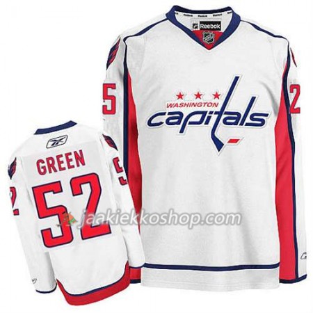 Reebok Miehille NHL Washington Capitals Pelipaita Mike Vihreä #52 Vieras Valkoinen