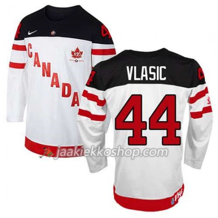Reebok Miehille NHL Premier Kanada Team Pelipaita Marc-Edouard Vlasic #44 100th Anniversary Valkoinen Paita