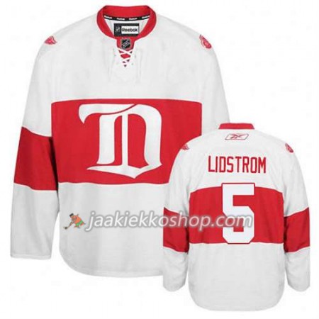 Reebok Miehille NHL Detroit Red Wings Pelipaita Nicklas Lidstrom #5 Kolmas Valkoinen