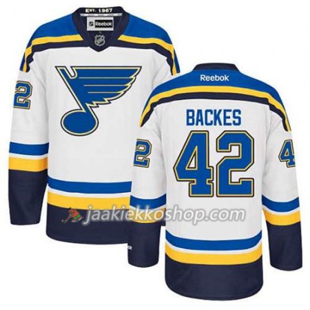 Reebok Miehille NHL St. Louis Blues Pelipaita David Backes #42 Vieras Valkoinen