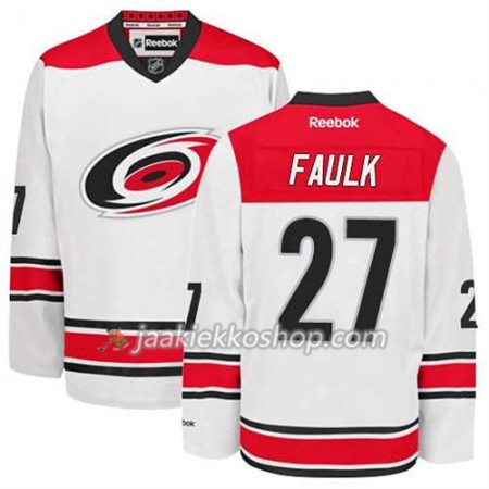 Reebok Miehille NHL Carolina Hurricanes Pelipaita Justin Faulk #27 Vieras Valkoinen