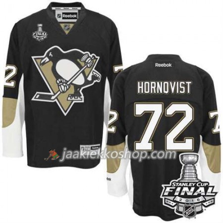 Reebok NHL Pittsburgh Penguins Pelipaita Patric Hornqvist #72 Musta Koti 2016 Stanley Cup