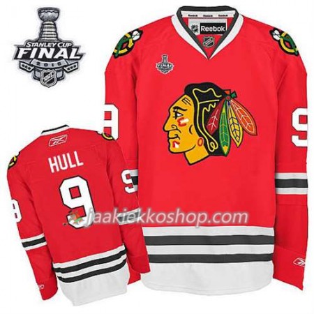 Reebok Miehille NHL Chicago Blackhawks Pelipaita Bobby Hull #9 Koti Punainen 2015 Stanley Cup