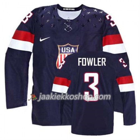 Reebok Miehille NHL Premier Olympic-USA Team Pelipaita Cam Fowler #3 Vieras Sininen Paita